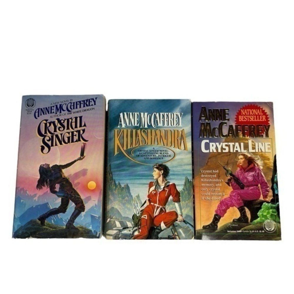 Anne McCaffrey Vintage Paperback Books Bundle of 3 Crystal Singer Series Books‎